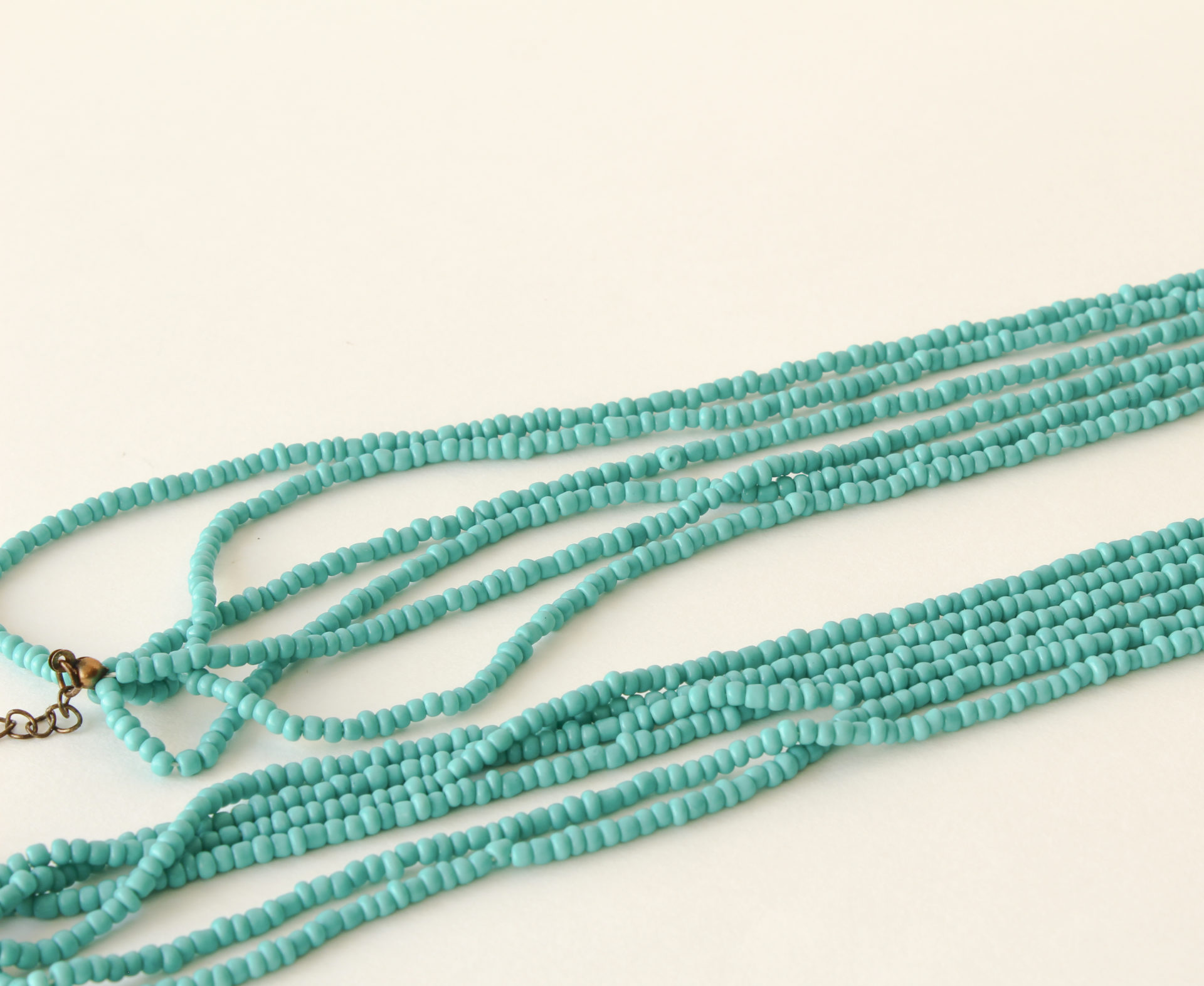 Turquoise Glass Seed Bead Necklace - Cynthia's Attic Direct - Antiques ...